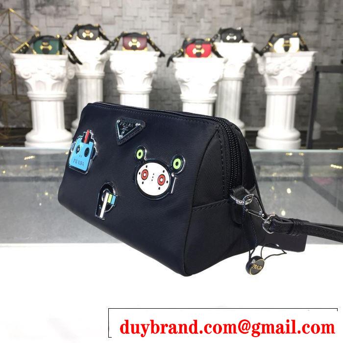 PRADA 最新作おすすめしたい秋冬 プラダ  寒い季節トレンド上品 ポーチ  今年の秋冬のトレンド激安セール