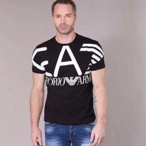 Mồ hôi nổi bật -armani armani in armani in kinh doanh nam ngắn tay áo ngắn t -shirt đen cổ phi hành đoàn