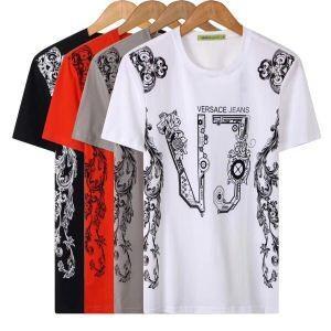 Super -Feated Mail Order Sản phẩm Versace Versace T -shirt Versace mặc cả Đàn ông Mới Tay áo ngắn