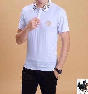 Versace Versace T -shirt logo Solid Versace Tay áo ngắn tay áo dài