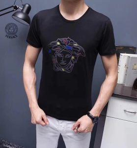Đảm bảo chất lượng Versace Versace Versace Bomb giá rẻ Burning Men Crew T -shirt với logo