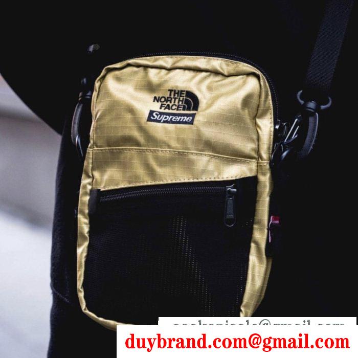 3色可選SupremeＸThe north face® metallic shoulder bagシュプリームコピー18ssメタリックショルダーバッグ、ゴルード