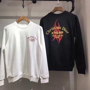 Dior Dior Dior Đàn ông Pullover Parker Thêu logo màu đen, Trắng
