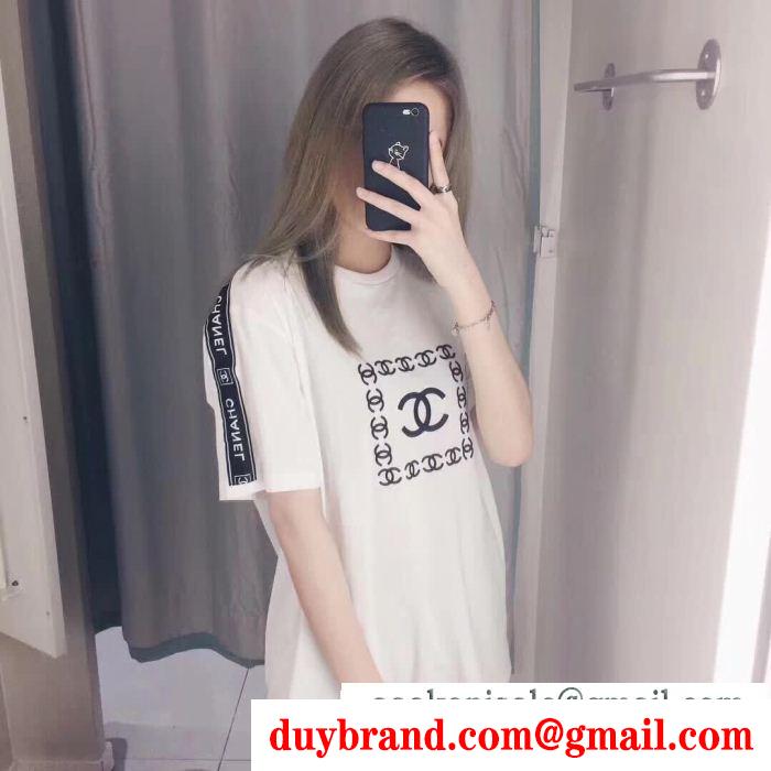 周りと差をつけるシャネ 服コピースーパーブランドコピーＴシャツコピー男性服ブラック白透気性涼しげ簡潔