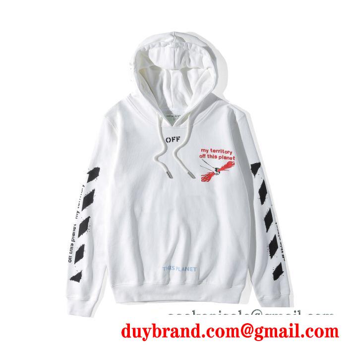 軽くて暖かいオフホワイトパーカーコピーOff-White【SALE中】メンズプルオーバーパーカーフード付き
