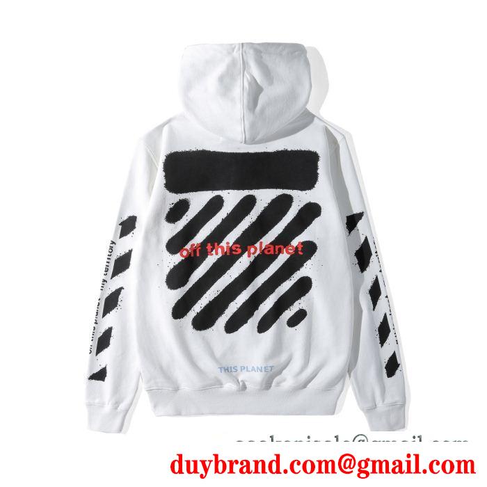 軽くて暖かいオフホワイトパーカーコピーOff-White【SALE中】メンズプルオーバーパーカーフード付き