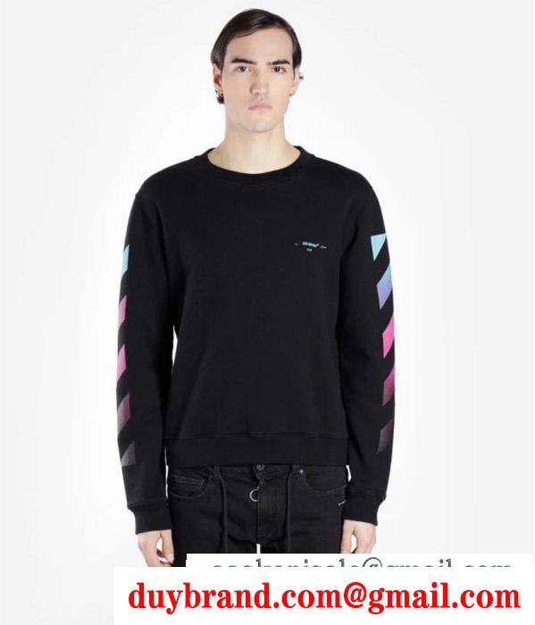 新作Off-White diagonal gradientジップパーカーオフホワイトプルオーバーパーカーブラック、ホワイト