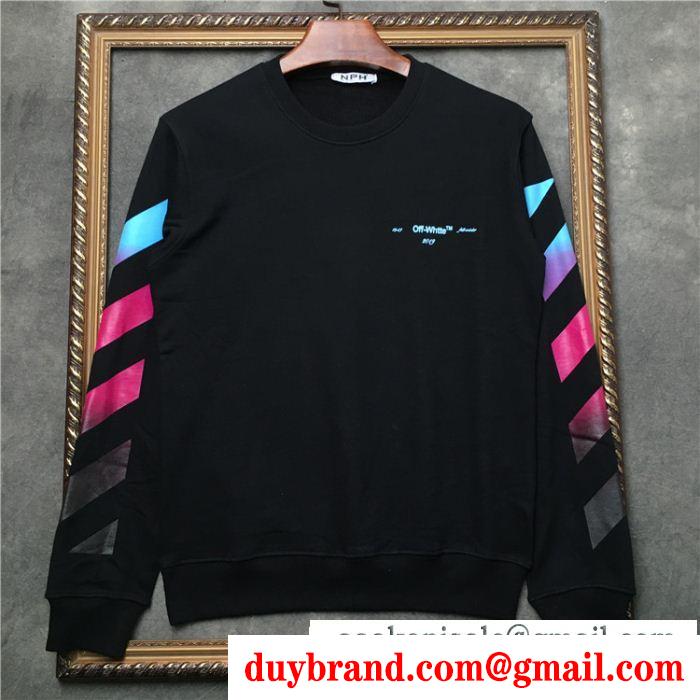 新作Off-White diagonal gradientジップパーカーオフホワイトプルオーバーパーカーブラック、ホワイト
