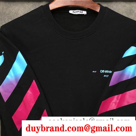 新作Off-White diagonal gradientジップパーカーオフホワイトプルオーバーパーカーブラック、ホワイト
