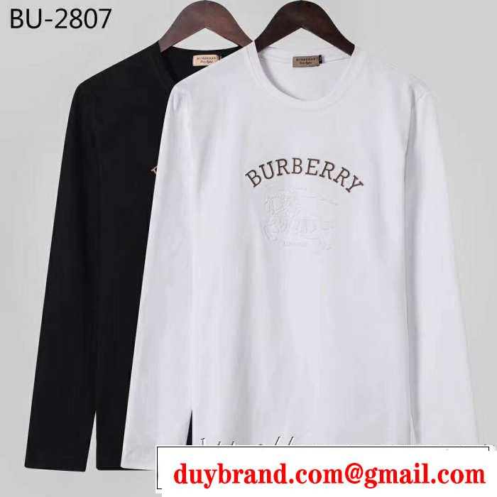 人気ファッション雑誌でも掲載 2019秋冬トレンドアイテム バーバリー BURBERRY 長袖Tシャツ 2色可選