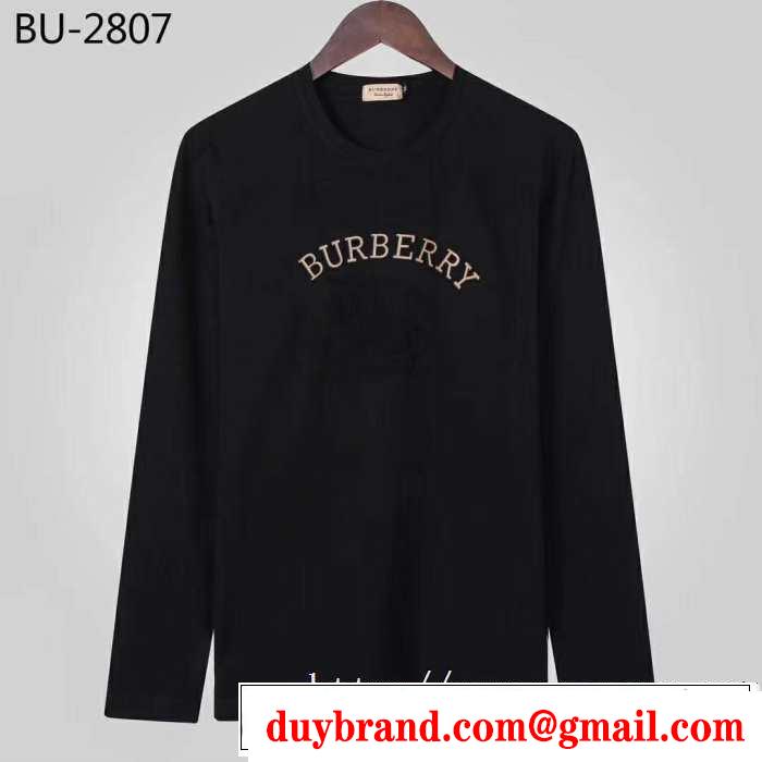 人気ファッション雑誌でも掲載 2019秋冬トレンドアイテム バーバリー BURBERRY 長袖Tシャツ 2色可選