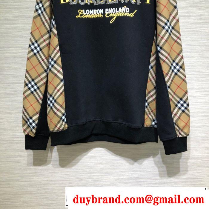 秋服コーデ2019年版 バーバリー BURBERRY 大胆なチェックの人気トレンド プルオーバーパーカー 2色可選 秋にはやる最新作を先取り