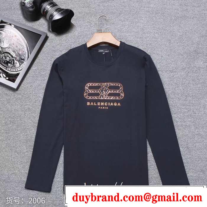 バレンシアガ Balenciaga 長袖Tシャツ 3色可選 2019トレンドmàu sắc秋冬セール 秋トレンドの新定番
