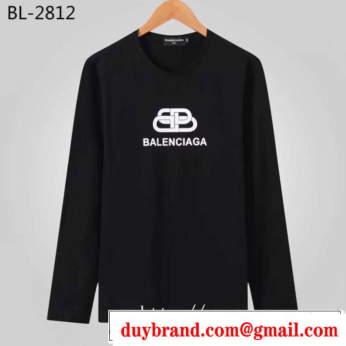 現在流行中のおすすめ人気 最重要！2019秋冬トレンド バレンシアガ Balenciaga 長袖Tシャツ 2色可選