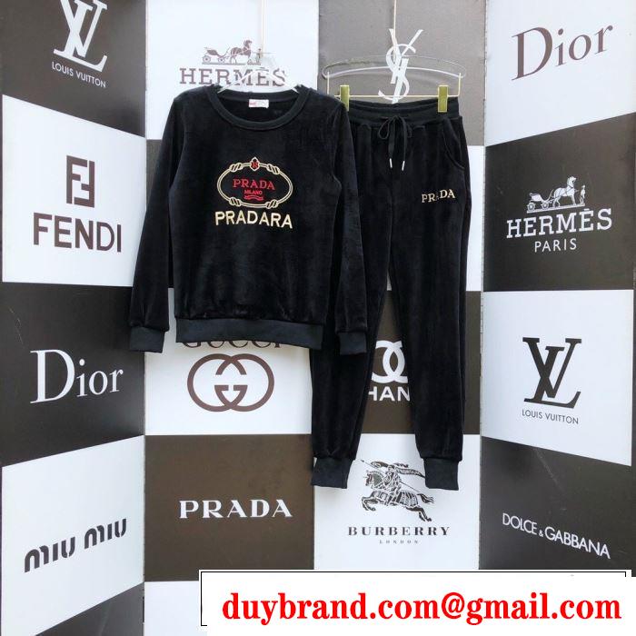上下セット　秋ファションのトレンド　3色可選　2019秋に注目したい　プラダ PRADA　おしゃれさんはいち早く取り　