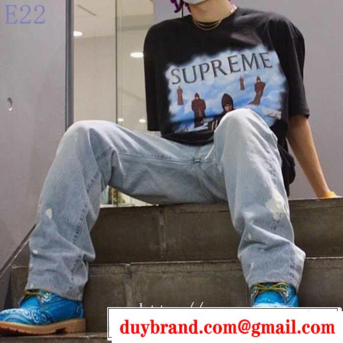 人気ファッション雑誌でも掲載 2色可選 シュプリーム最重要！2019秋冬トレンド  SUPREME 半袖Tシャツ 最新トレンドコーデおすすめ