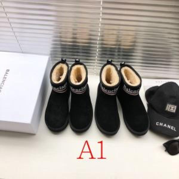 boos ngắn Balenciaga 2019 da cao cấp lót bông mềm mại ấm áp thời trang cho mùa thu / mùa đông 