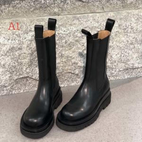 Giày da ba màu 2019 Xu hướng thời trang mới Bottega Veneta Bottega Veneta Xu hướng tiếp theo đang tăng _boot_ Ladies Fashion