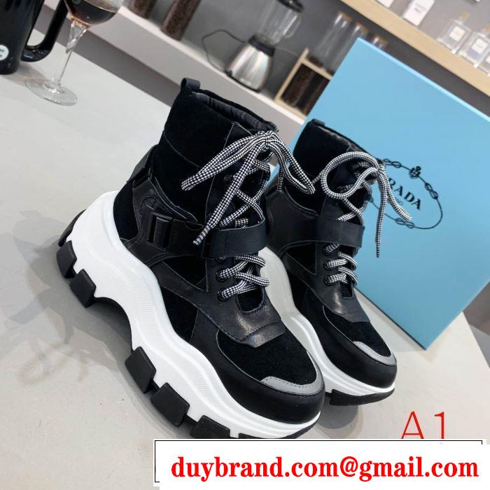 2色可選 2019秋、イチオシ上品 プラダ 新作アイテムが今年流 PRADA ランニングシューズ 今シーズン注目のアイテム