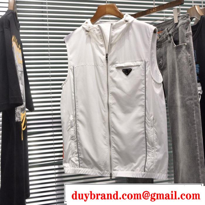 エレガントな雰囲気コレクションPRADA コピー プラダ ノースリーブジャケット コート 防寒性 2020愛らしい春の新作おすすめ