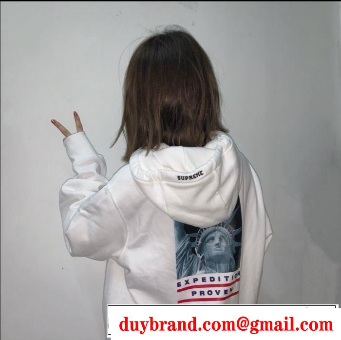 おしゃれに大人の必見 2色可選  Supreme 19FW TNF Statue of Liberty Hooded パーカー