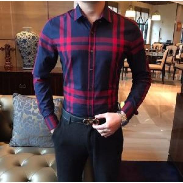 Một chiếc áo sơ mi đẹp Burberry Burberry_ áo sơ mi _ Thời trang nam _ Thương hiệu cửa hàng đặc biệt đặt hàng thư