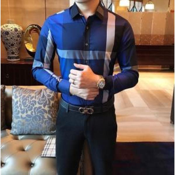 2 Lựa chọn màu 2020 Model Áo sơ mi đơn giản thời trang Burberry Burberry Style UP_ Áo sơ mi _ Men Fashion_ Thương hiệu cửa hàng đặt hàng thư giá rẻ
