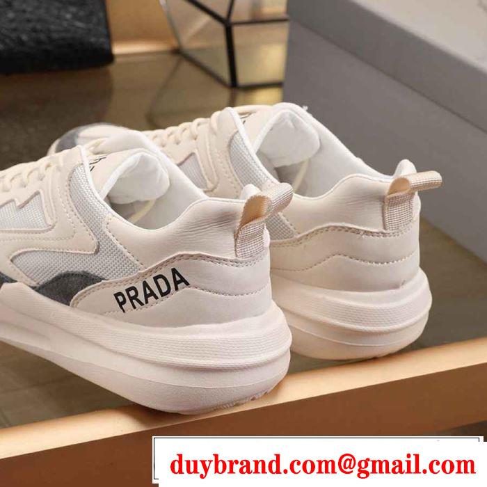 プラダ 素敵なアイテム PRADA 2色可選 通勤通学どちらでも使え スニーカー 万能に使える