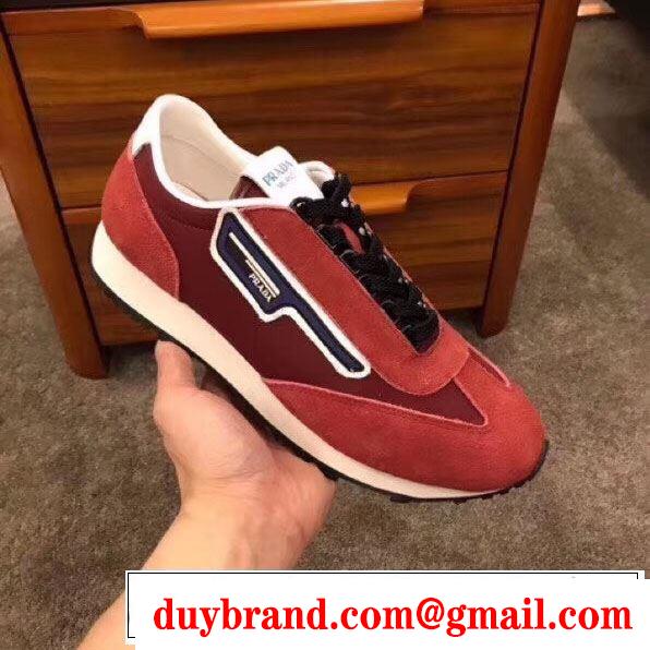 3色可選 着こなしを楽しむ スニーカー 有名ブランドです プラダ PRADA 限定品が登場