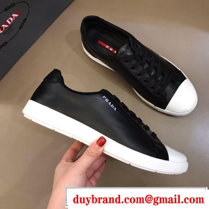 2色可選 シンプルなファッション スニーカー この時期の一番人気は プラダ PRADA