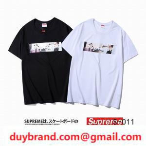 Giả mạo một chiếc áo phông lớn tối cao, mùa xuân và mùa hè mới của Supreme Black and White hai màu nam Tay -SHIRT_SUPREME Supreme_ Thương hiệu giá rẻ (lớn nhất )