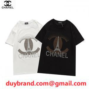 2021SS Bargain Brand Short Tay áo ngắn T -Shirt Ladies Đơn giản Thiết kế cổ tròn 2 Lựa chọn màu Ch⚪nel giá rẻ