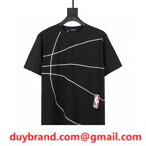 Áo ngắn tay  form rộng Louis Vuitton x Nbalogo Maru Neck T -Shirt  mặt hàng bán chạy nhất  mùa hè sự lựa Chọn hoàn hảo