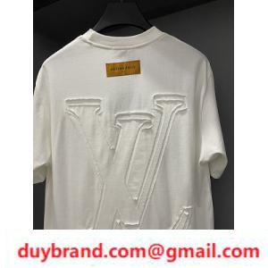 Áo thun Louis Vuitton logo thêu tay hoa thùy tinh tế xu hướng mới mùa xuân 2022