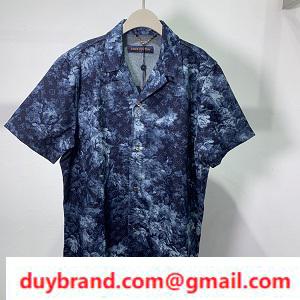 Áo sơ mi ngắn tay  Louis Vuitton Mùa xuân / Mùa hè Louis Vuitton LV blue monogram tapestry