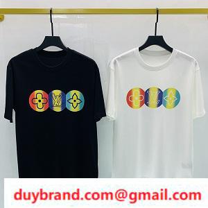 Áo Thun ngắn tay cotton nguyên chất logo hoa cổ điển Louis Vuittont Unisex