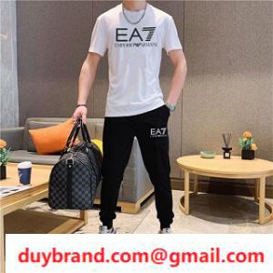 Chất lượng cao Armani Armani Mail Đặt hàng ngắn tay trên và dưới SET và các tọa độ mùa xuân / mùa hè thời trang 2 màu