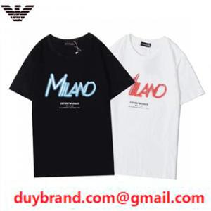 Đến mới Armani Armani Short Sleeve T -shirt Unisex Đơn giản và thoải mái ba màu