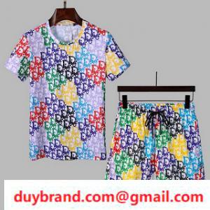 Mùa hè đẹp Dior Dior Dior Upper và Lower Set theo mùa theo mùa và phong cách thư giãn lỏng lẻo