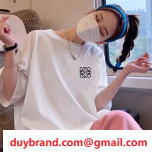 Mùa hè này, Momentum Loewe Loewe T -Shirt ngắn tay logo ngực ngắn có thể mặc mà không bị đau