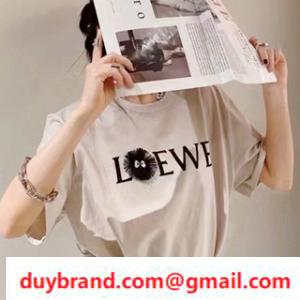 Mô hình mới nhất của mùa hè này hợp thời trang loewe loevetto tay áo ngắn t -shirt unisex thời trang ngọt ngào