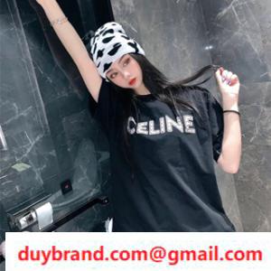 Celine Celine ngắn tay áo T -Shirt mặc quần áo thời trang với những đinh tán cũng yêu thích những người nổi tiếng