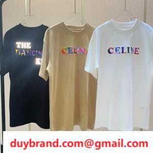 Mùa hè đánh chiếc áo mới Celine Ti TI tay áo ngắn quen thuộc bất kể đàn ông và phụ nữ nhột trái tim sành điệu