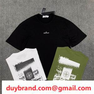 Đảo đá cổ điển màu xanh ô liu màu xanh lá cây giá rẻ tay áo ngắn t -shirt in lớn
