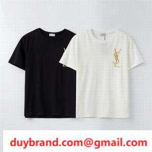Logo thêu YSL đơn giản trên ngực trái Saint Laurent Saint Laurent Sleeve t -shirt unisex