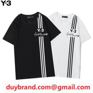 Mục Wai ba Y-3 Logo Tay áo ngắn áo phông 黑 Trắng trắng