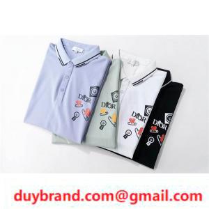 Dior oải hương, màu xanh nhạt giới hạn màu dior nam tay áo ngắn áo sơ mi polo