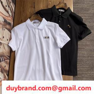 Dior nam ngắn tay áo polo áo sơ mi phổ biến và sạch sẽ