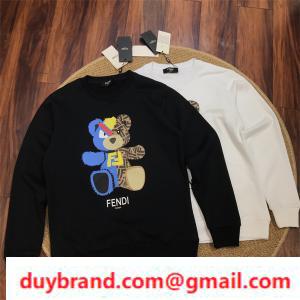 Fendi fendi gấu logo in gấu bản in vòng cổ áo vòng 2021 Phiên bản mới tốt nhất phổ biến mới đến