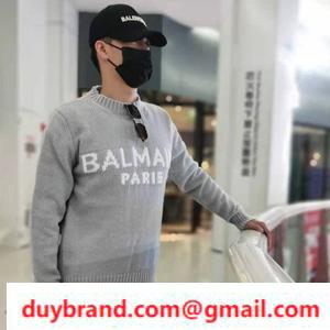 Chất lượng cao và mát mẻ Balmain Balman New Váy len đơn giản PULLOVER High -sense Mùa thu / mùa đông